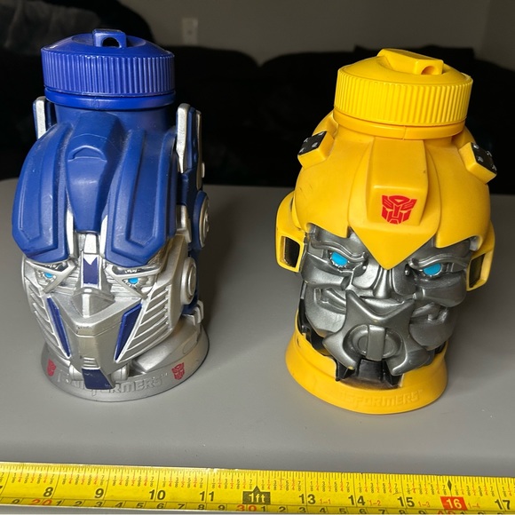 2012 Hasbro Transformers Bumble Bee & Optimus Prime Thermos Sip Mug Cup - Picture 8 of 12